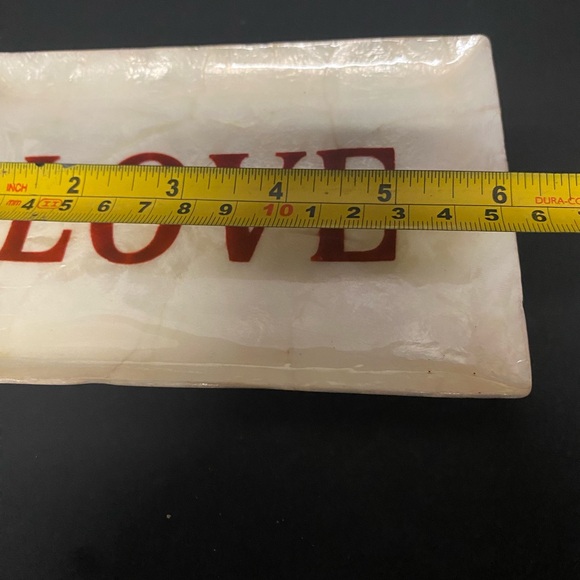 Capiz Rectangular Love Tray (Red/White) Pearl Tone - Picture 6 of 7